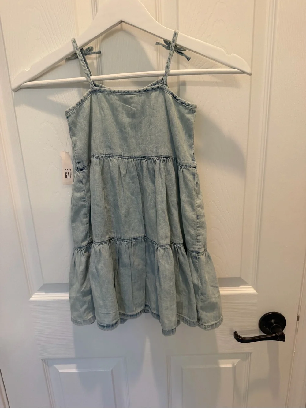 GAP Denim Tiered Dress Toddler Size 4 Years Light Wash Sleeveless Sun Dress 4T
